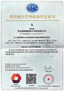 兩化融合管理體系評定證書